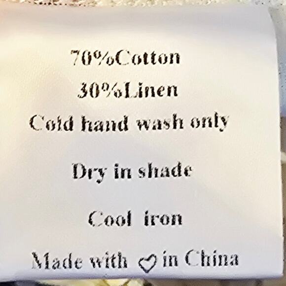 VRG GRL linen blend tropical fish wide leg pants nwot - Picture 5 of 5